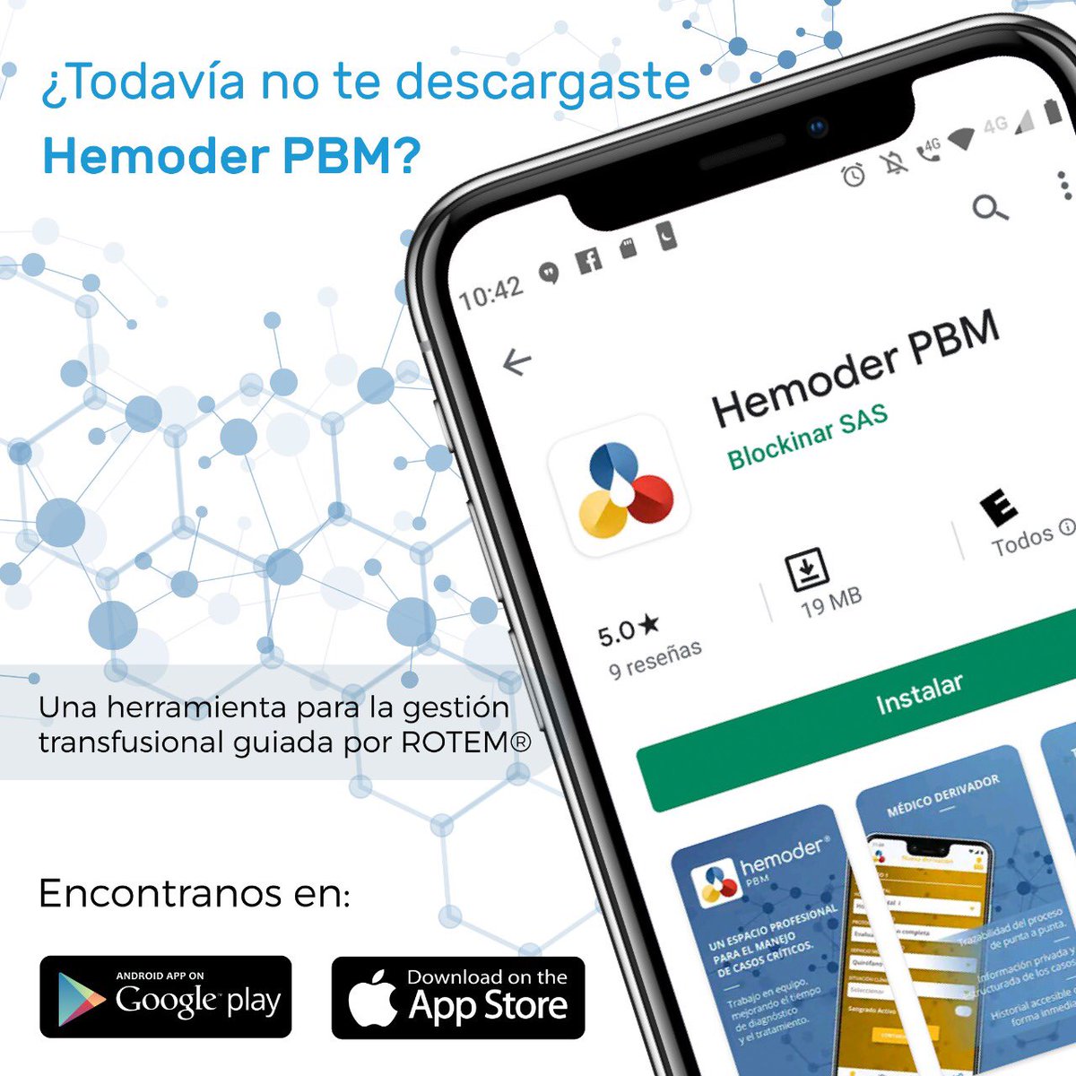 hemoderpbm's tweet photo. Descarga la app de Hemoder PBM ahora!!!  

Podes hacerlo desde:
- App Store: https://t.co/QyzPRv5AUQ
- Google Play: https://t.co/Y9k1A0iTNd

#medicina #plataformaúnica #gestióntransfunsional #medicos #casoscriticos #ROTEM #profesionales #clínicas #hospitales https://t.co/NO713Di7c3