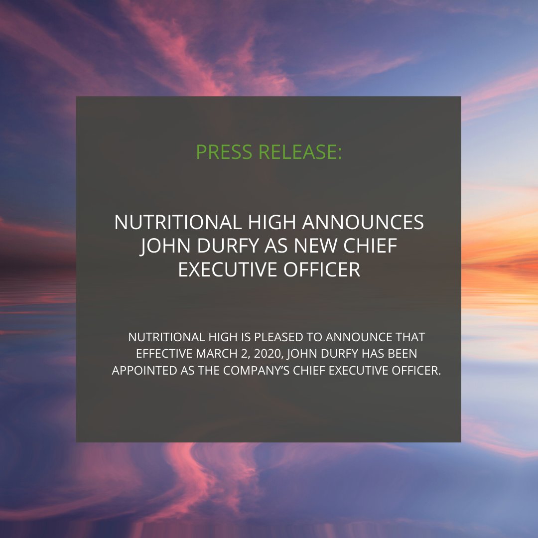 NutritionalHigh's tweet photo. Mr. Durfy brings a #wealth of senior #management and executive #experience encompassing #operations, #investment management, #financial and #business strategy over the past 30 years 👉https://t.co/2RE5uABqeB #CEO #California #Canada https://t.co/nKOg3VGBRB
