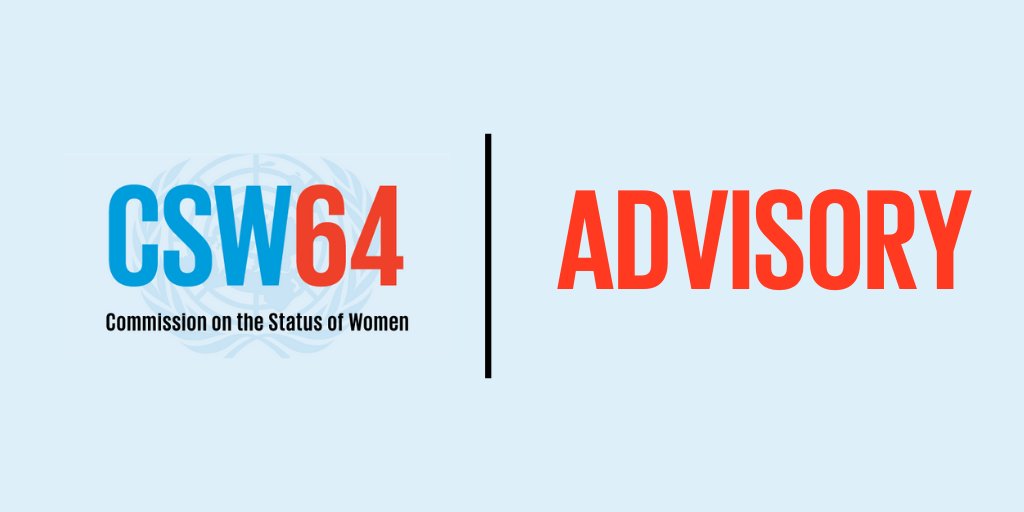 UN_CSW's tweet photo. Following the @UN Secretary-General’s recommendation to Member States to amend the format and conduct of #CSW64 in light of the current concerns regarding coronavirus disease, the Commission gathered to make a final decision. @UN_CSW updated advisory here: https://t.co/kPRZCsMn1B https://t.co/17ZZa1k69s