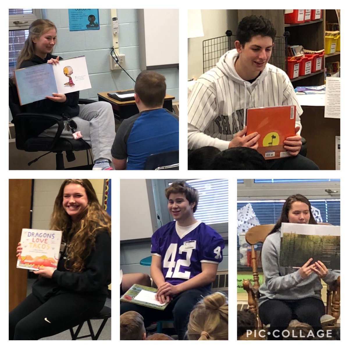 Such a great way to begin our celebration of reading!! Thank you Kim Reimer Carter for organizing! Our <a href="/Lees_Corner_ES/">Lees Corner ES</a> students loved having the CHS athletes as readers! 
#magicofreading