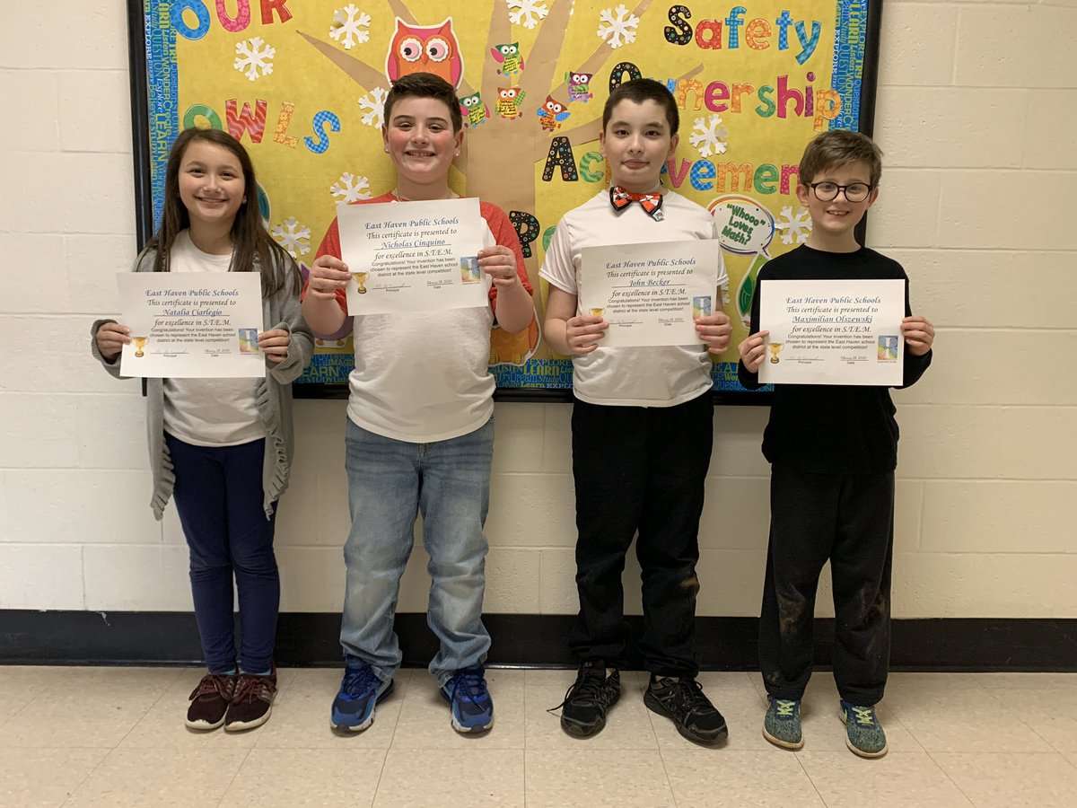 Congratulations to our 5th grade Invention Convention winners going on to represent Ferrara in states!! Great job!! #WeAreEHPS #FerraraPride