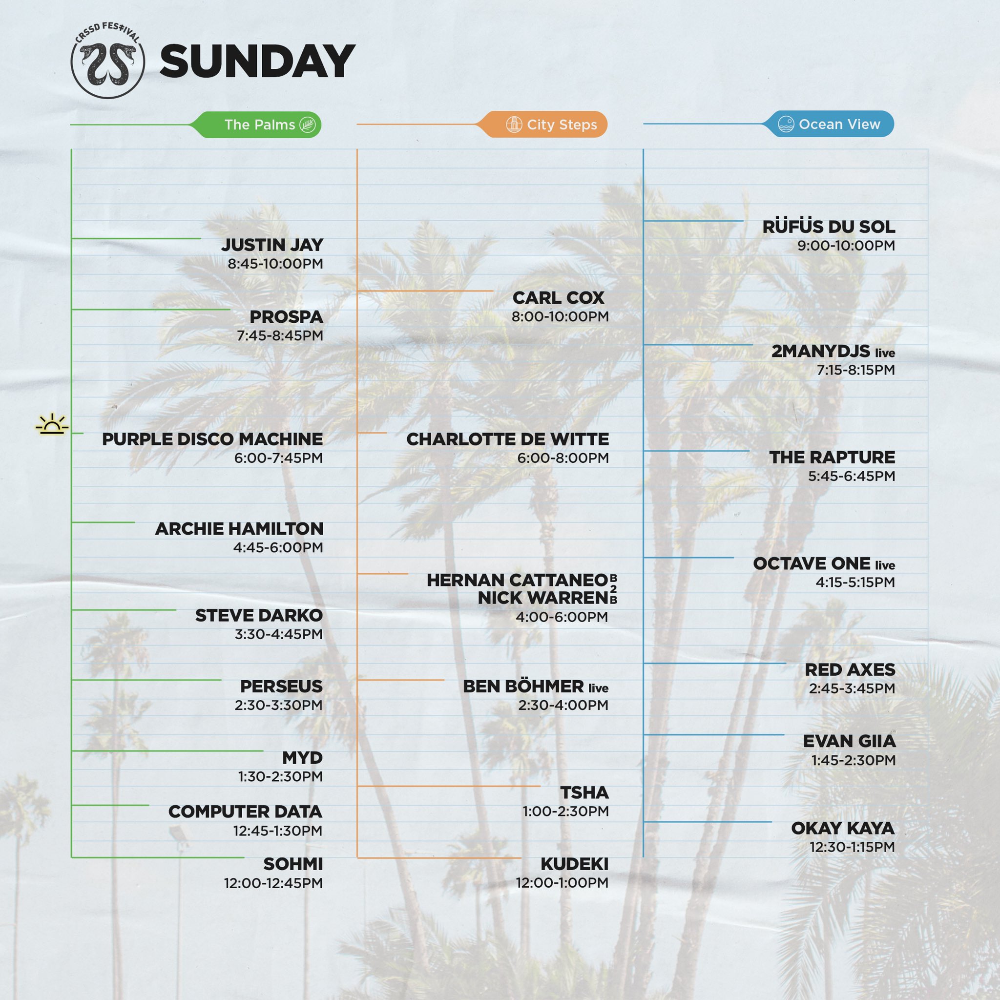 2020 CRSSD Festival schedule 2020 CRSSD Festival schedule