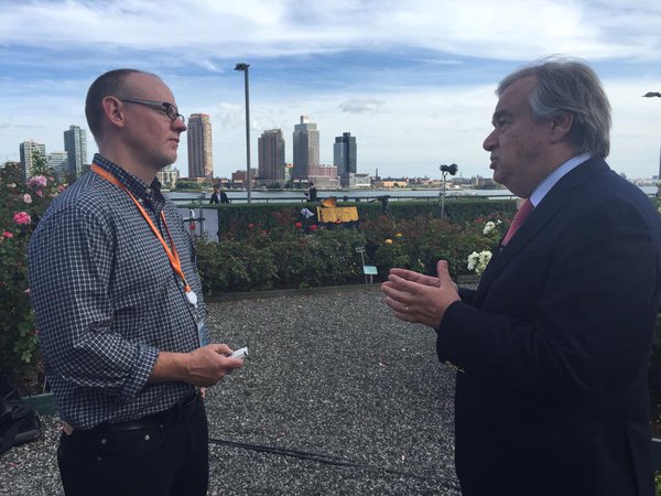 innercitypress's tweet photo. In UN Inner City Press is banned from for 608th day by @AntonioGuterres, Human Rights Watch guy who lobbied UN @StephDujarric to oust Inner City Press brags about Xinjiang Q - did he asked why China has paid bribes in UN that Guterres hide his links to? Nope. https://t.co/CpBqM1QJZf