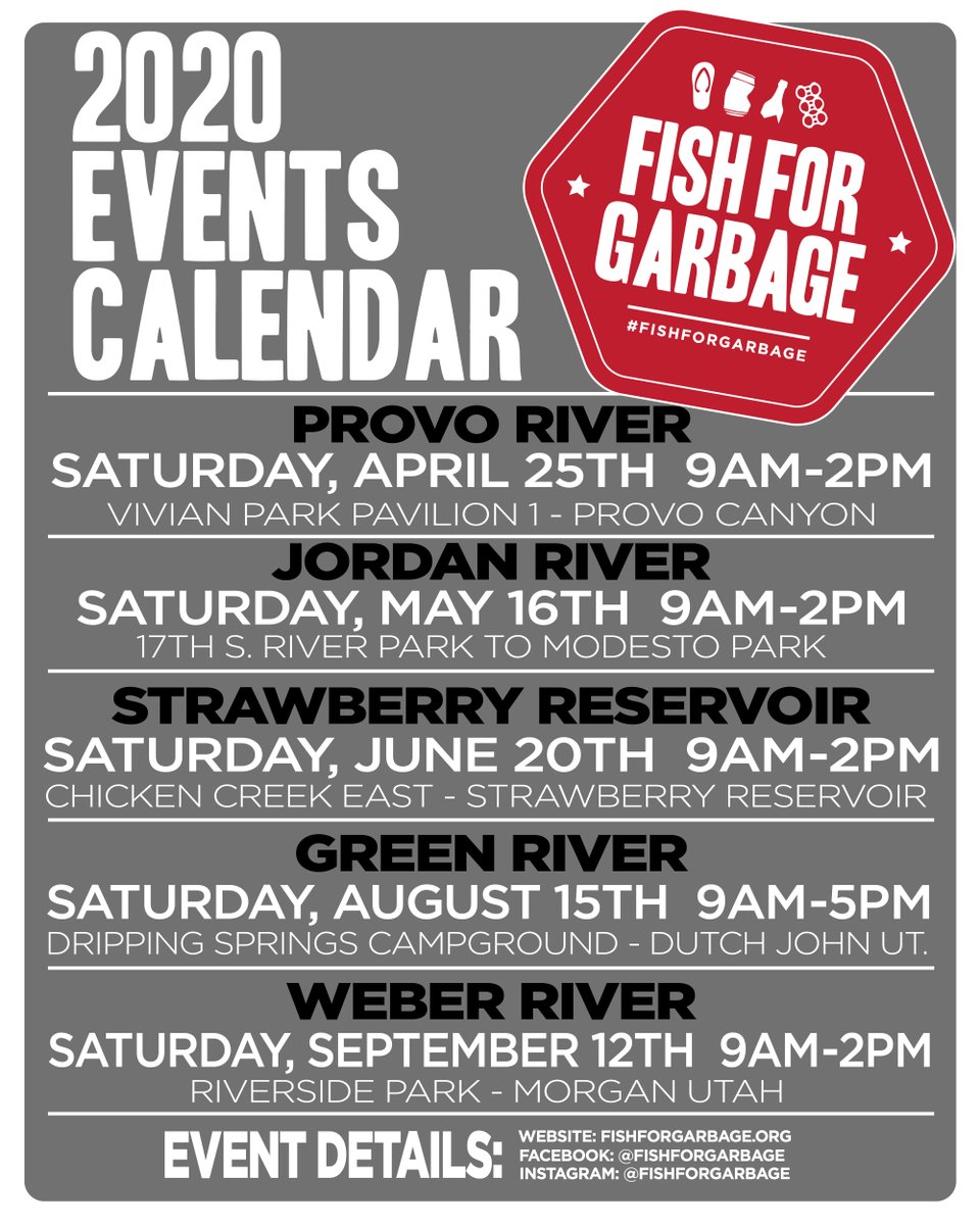 We're excited to have already 5 clean ups planned for this summer. Take a peek at our calendar on our website to see what ones you might be able to volunteer for. 

fishforgarbage.org/events