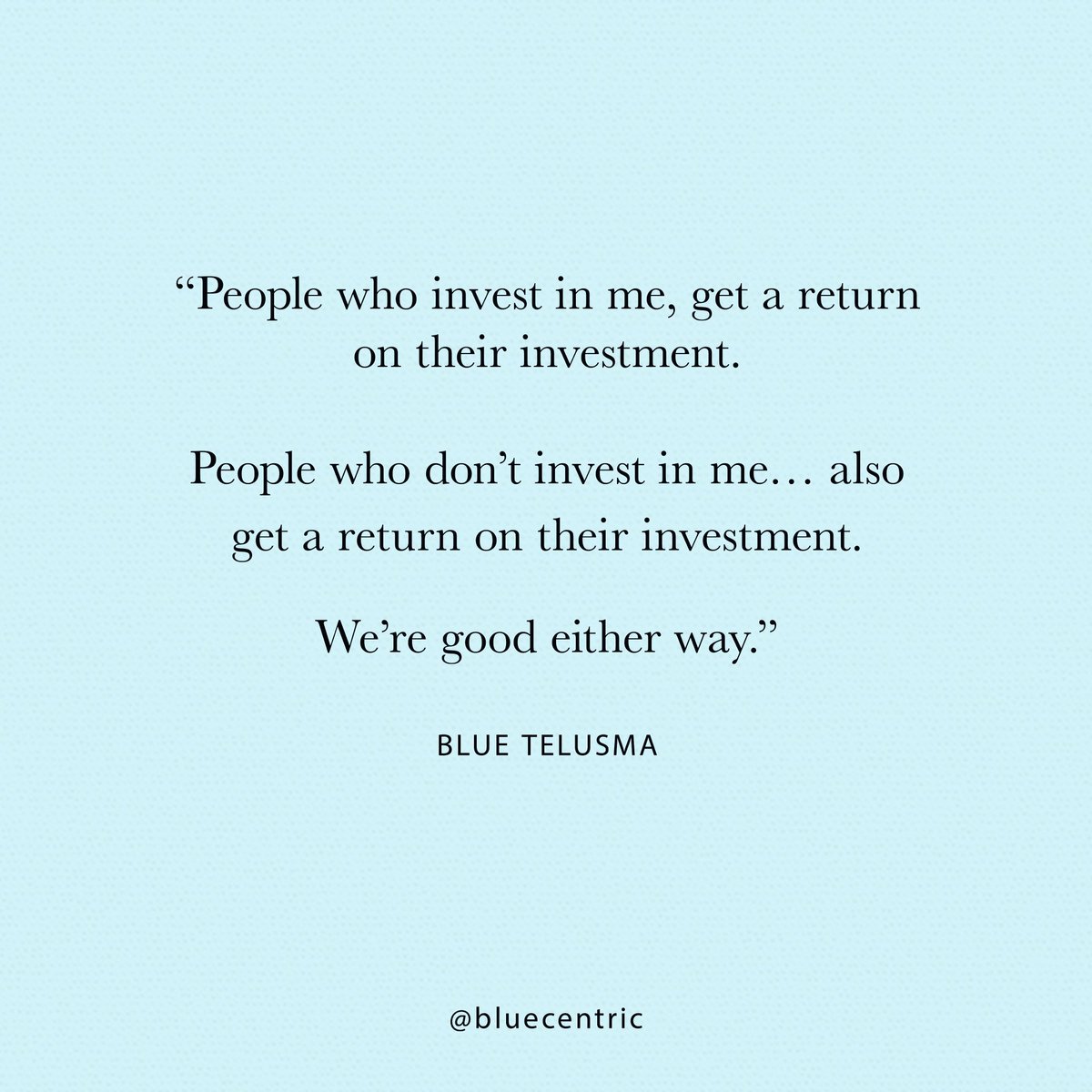 bluecentric's tweet photo. Recently hired a financial advisor and itโs gotten me thinking about who and what I invest in... across the board. ๐ง #KnowYourWorth #ThenAddTax https://t.co/dpGNkKgbvs