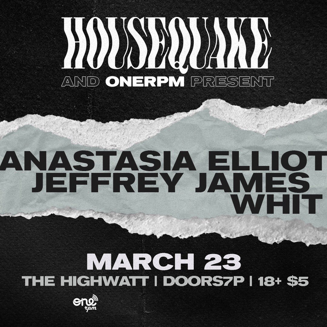 housequakenash's tweet photo. MARCH HOUSEQUAKE SHOWS:

3/7 - SØ of @NewPolitics w/ @STRIKINGMATCHES + @ManonWard

3/10 - @maggerzmiles w/ @MeganADavies

3/23 - @AnastasiaElliot @jeffreyjames + @yeswhit1

3/26 - @noahvonne w/ Shannon Lauren Callihan

TICKETS ON SALE NOW AT https://t.co/nD1PK1bFtE 🌺✨ https://t.co/ZsAu0zGZQR