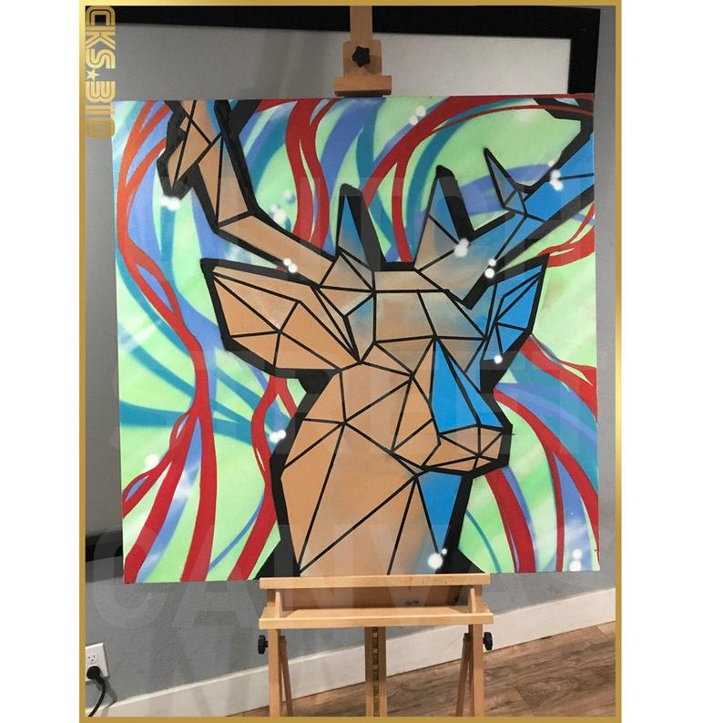 GlitchStreet's tweet photo. Custom Low Poly Polygon Deer - by Houston graffiti artist Bezerk One
#GlitchStreet #Glitch #CyberPunk #polygon #graffiti #Retro #graffitiart #TrendingNow #GlitchArt #Etsy #decor #streetart #graff #custom #GraffArt #Houston #DTS  #Etsyshop #90s #custommade
https://t.co/Nyj5cvItS2 https://t.co/fBl0oKvHOQ