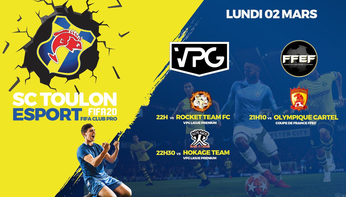 Programme de la soirée pour notre entrée en championnat <a href="/VPGFrance/">VPG France</a>  Ligue 1, la première session officiel de notre nouveau manager <a href="/Fab_Madri/">🇫🇷🇧🇼 MaDrIlAnO 🇧🇼🇪🇸</a>. Venez soutenir nos joueurs en direct sur twitch.tv/sc_toulon dès 21h10 !!! Forza Toulon 🇸🇪