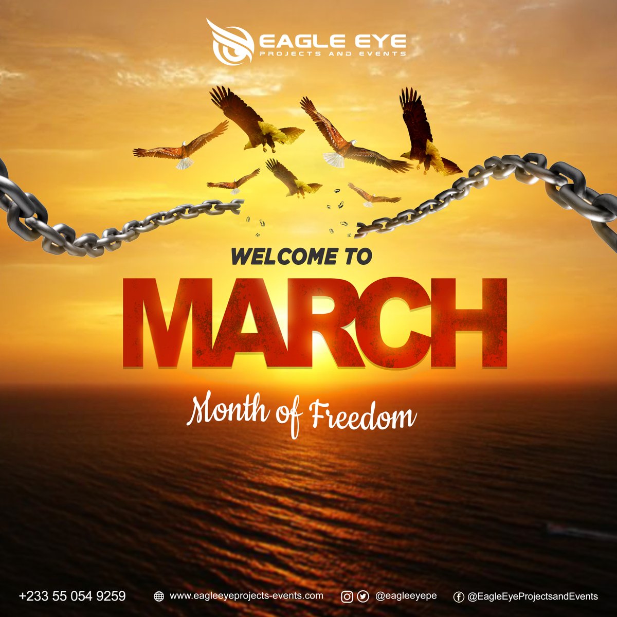 EagleEyePE's tweet photo. Eagle Eye Projects and Events Welcomes you to the Month of March. Month of Freedom
#Passion #Performance #Excellence #EagleEyeProjectAndEvents #Freedom https://t.co/Ba6y1wNbh9