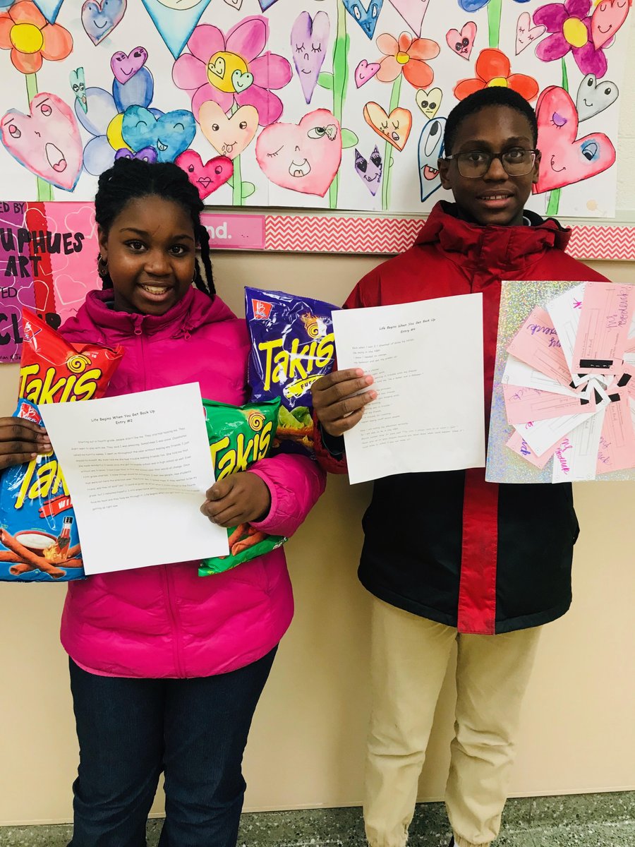 Bass_Counselor's tweet photo. Congrats to our "Life Begins When You Get Back Up" writing winners! Thank you @bankofthejames for reading the entries and voting. 

"Never give up on your dreams because you never know what could happen. What if I could make it? What if you can make it?" 

@BassElementary https://t.co/lhdzCbFx4h