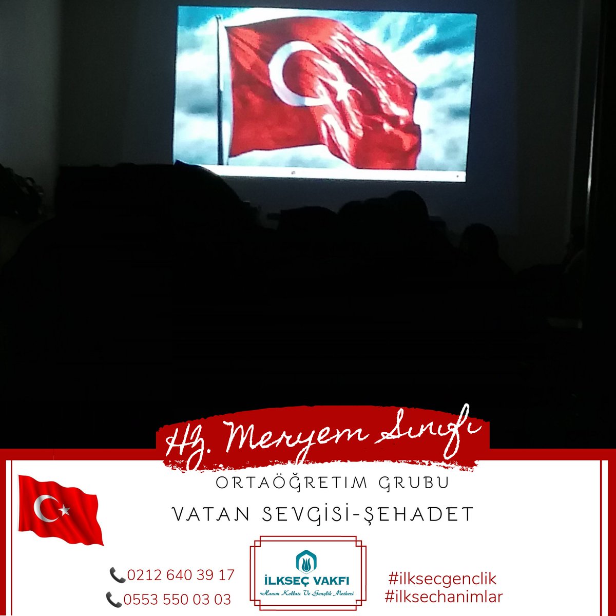 ilksechanimlar's tweet photo. ⠀
 VATAN SEVGİSİ İMANDANDIR⠀
⠀
İlkseç Vakfı Hanım Kolları ve Gençlik Merkezimizde Ortaöğretim Grubu HZ.Meryem Sınıfı öğrencilerimizle şehitlerimiz için dua ve tesbih namazı edası akabinde  şehitlik ve Vatan kavramlarının anlatım derslerini müzakere ile pekiştirdik. https://t.co/OWFKNB6rFa