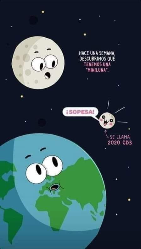 ursupam's tweet image. El #CentrodePlanetasMenores, con sede en Washington, anunció que desde hace unos tres años sobre la Tierra orbita una segunda #Luna #2020CD3 #minuluna #tierra #satelitesnaturales