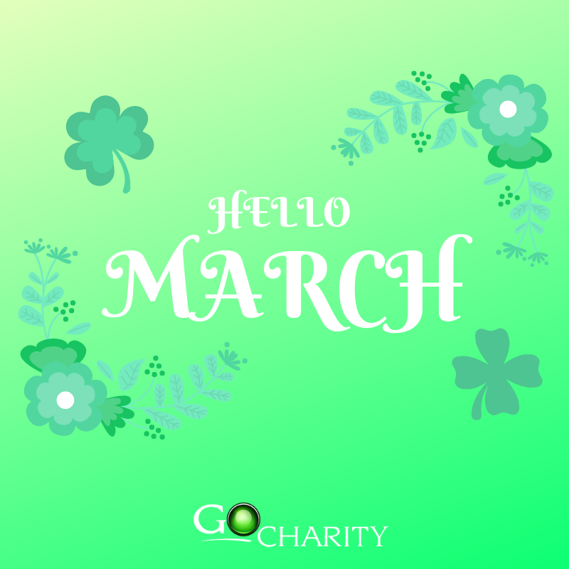 GoCharityInc's tweet photo. It's #March ! Spring is just around the corner 🍀🌻🌞 https://t.co/de72PocMB3