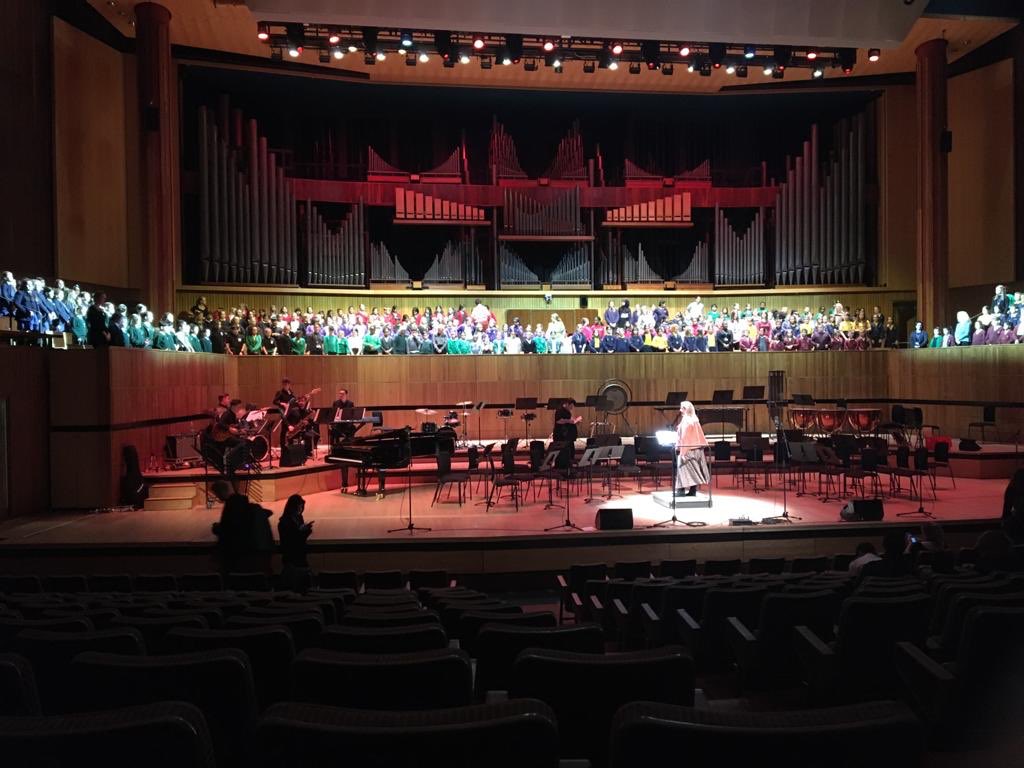 FairholmePS's tweet photo. And here we are. Brilliant rehearsal for tonight’s concert at the Royal Festival Hall tonight #HounslowAsOne #parenthub @HounslowMusic @southbankcentre @CPPHounslow @LBofHounslow @HounslowChron https://t.co/oC2BnIViVz