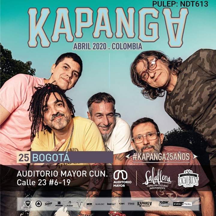 <a href="/EventualColomb1/">EventualColombia</a> trae a 
<a href="/KAPANGASOK/">KAPANGA</a> en concierto celebrando sus 25 años de carrera. 

Una cita imperdible para los amantes del ska 25 de abril en el <a href="/AuditorioMayor/">Auditorio Mayor</a>
Entradas en <a href="/Salallenacom/">Salallena</a>

salallena.com/eventos/ver/Ka…