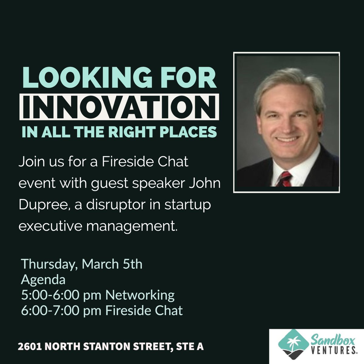 Join us this Thursday for a Fireside Chat with John Dupree!