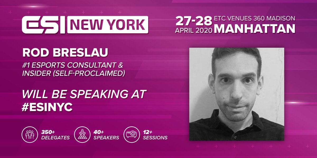 esportsinsider's tweet photo. Welcome @Slasher, #1 esports consultant to #ESINYC.
ESI New York is the perfect opportunity to forge new business relationships this April.
🗓️27-28 April
🗣️Looking beyond the headlines: a true reflection on the state of the esports industry
🔗https://t.co/FCPq8nWXAK https://t.co/RQkBDBjmxC