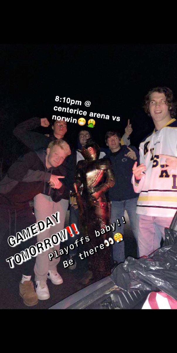 Gameday tomorrow 
Vs Norwin🥱 <a href="/8/">.</a>:10 
Be there at Center ice
We need everyone. For the playoffs
#rollcavs🥶