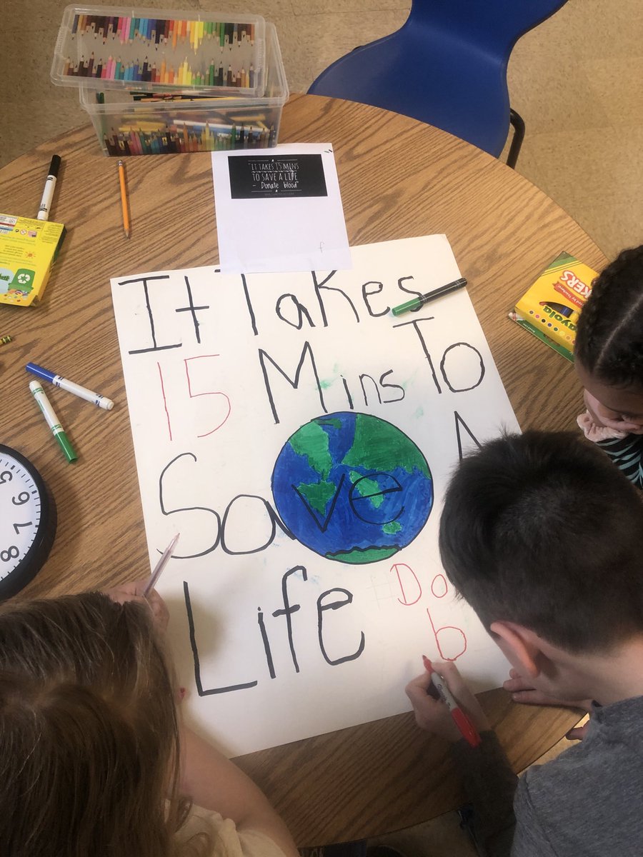 Make a Difference- 3rd Grade students supporting the CHES Blood Drive! #DonateBlood