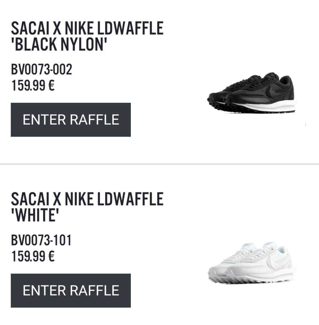 Nikelab Paris Raffle