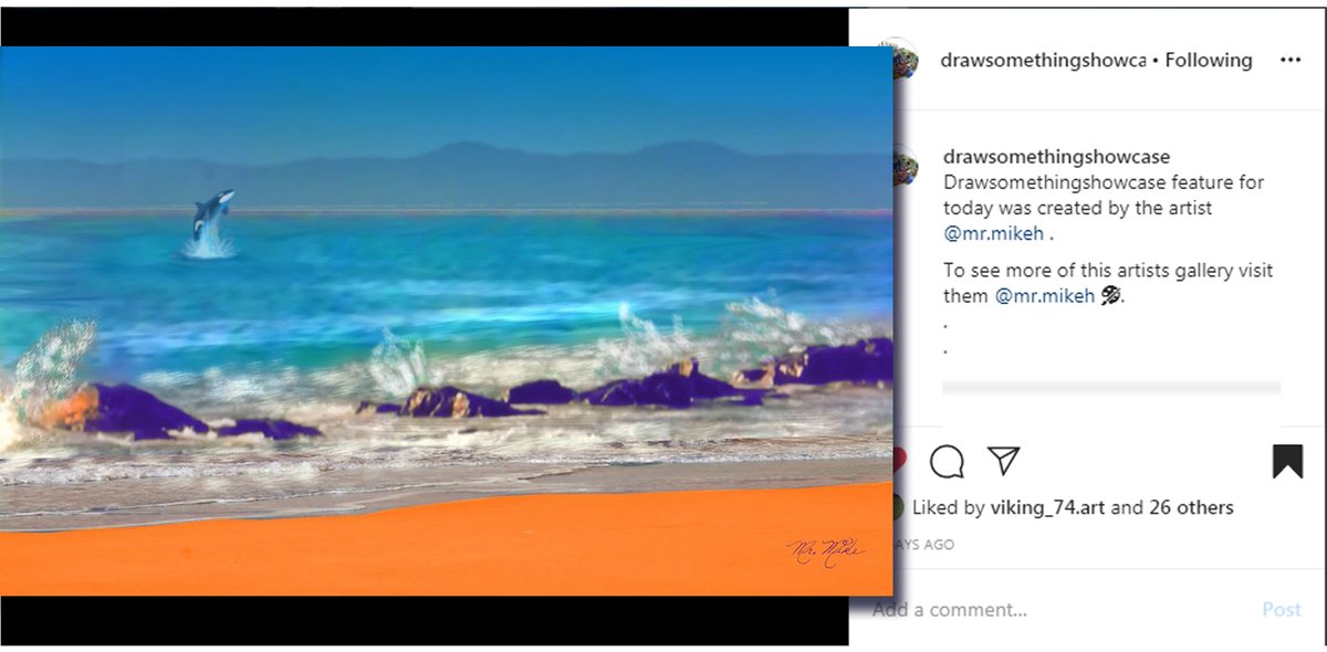 I have been honored by Drawsomethingshow case with my work #Orca #Whale whale off the coast of #California California looking toward #Catilina
