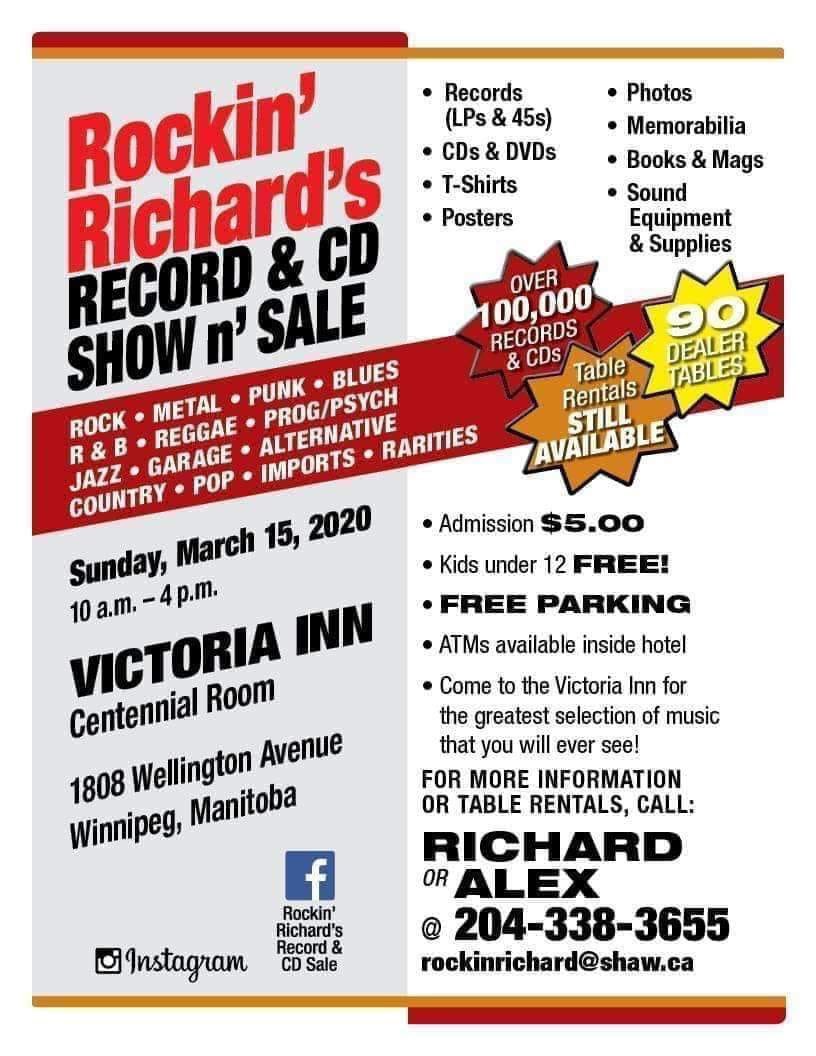 brentfitz's tweet photo. Hey WINNIPEG!!! I’ll be appearing at Rockin’ Richards’s Record &amp; CD Show n’ Sale on Sunday, March 15th. I arrive at noon. There will be plenty of @toquerocks , Slash and #SMKC items for sale and to get signed. Look forward to seeing everyone!! #winnipeg https://t.co/mMZv9F8G24