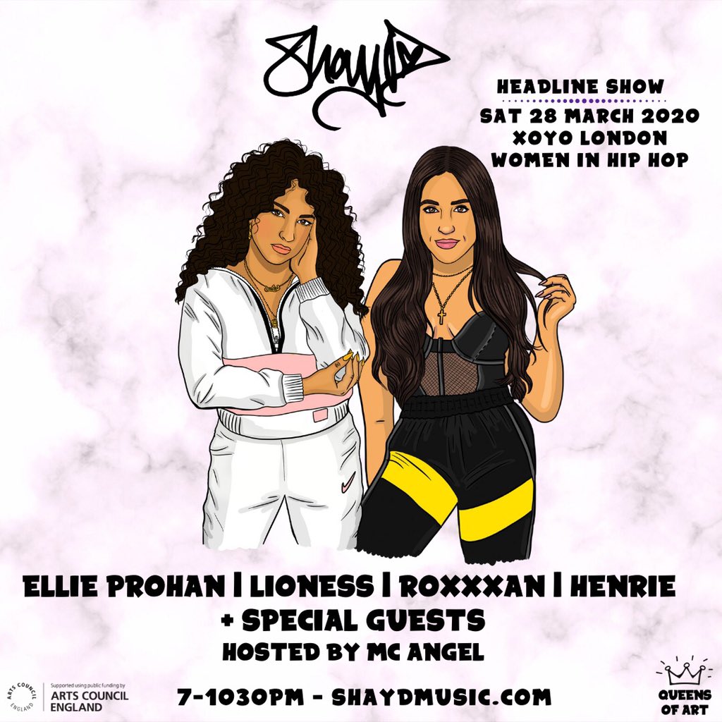 ShayDRap's tweet photo. The headline LONDON show of the Women in Hip Hop tour is:
๐ฏSaturday 28 March with ๐ค
@LionessOfficial
@ROtripleX
@HenrieVIII
@DJEllieProhan & Me!
Hosted by @mcangeluk
& suprise guests๐
โฐ 7-1030pm
๐XOYO LONDON
๐ https://t.co/UVlEBricfn & Dice
Pls RT to support the girls! https://t.co/Q1P2gRkOBU