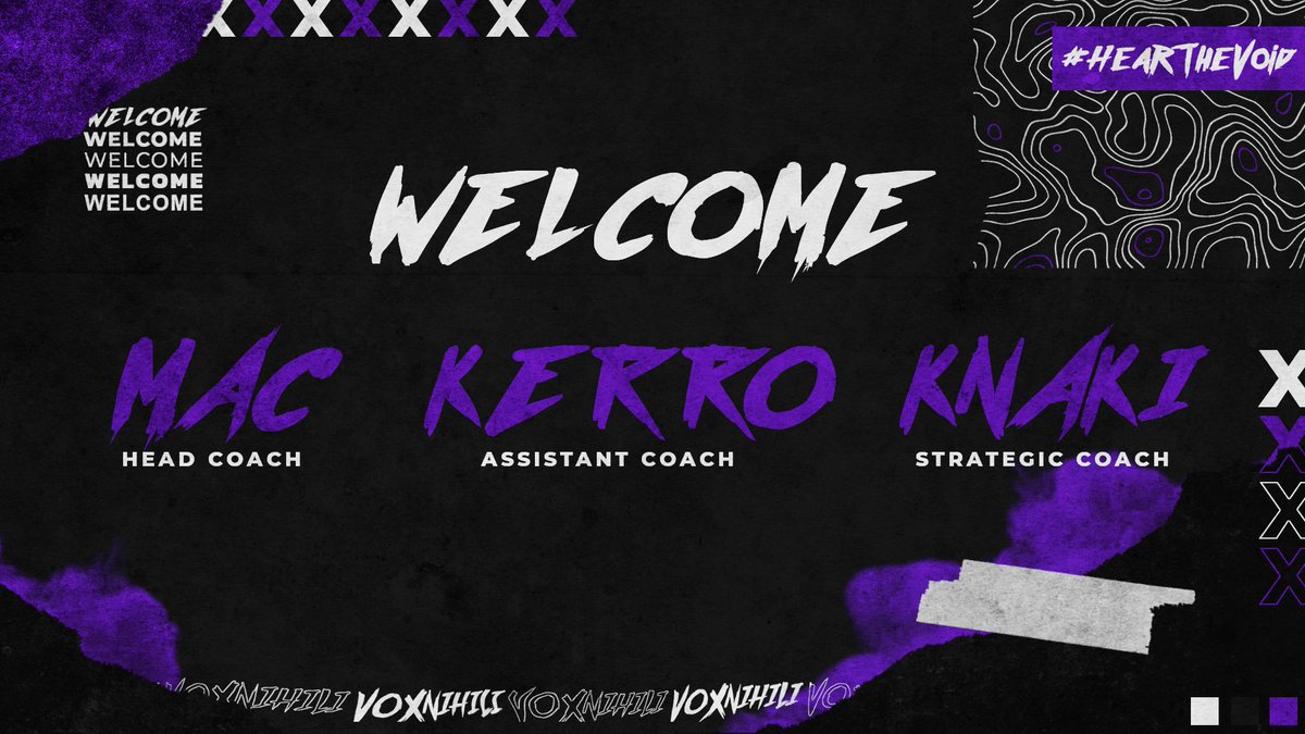 VoxNihili_OW's tweet photo. While wandering through the void we ran into some smart guys. 
Introducing our coaching staff:
🧠@coachmac_ow 
📚@OwKerro
📖@knaki_ow

#HearTheVoid https://t.co/MVWw079S8F