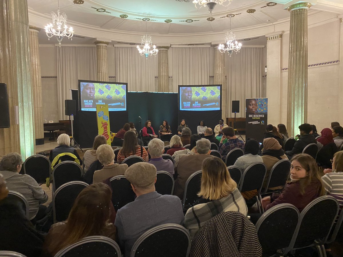 Delighted to be @fairtradewales #SheDeserves event tonight - our Director of External Affairs <a href="/hannahpudner/">Hannah Pudner</a> is on the panel, and we’re so inspired by stories we’ve heard from #fairtrade farmers in Uganda and Ivory Coast 🙌🏿