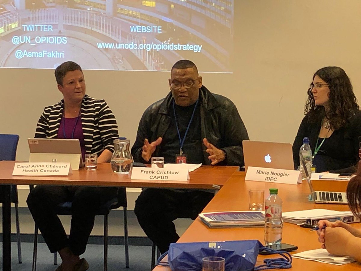 touesy's tweet photo. Frank Crichlow presenting the Opioid Poisoning Crisis at#CND63 #CAPUD https://t.co/9bDPmTb6uV