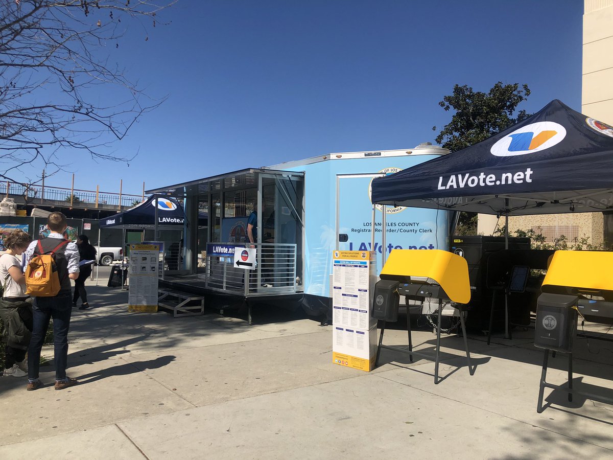 AmberMcReynolds's tweet photo. Great to be here in sunny #california to see one of @LACountyRRCC #MobileVoteCenter 😃 

So important to meet voters where they are &amp; offer more days &amp; more ways to #vote! Look familiar @DenverElections 😉?

#Election2020 #Vote2020 #VotersFirst https://t.co/BxbMThY2sP