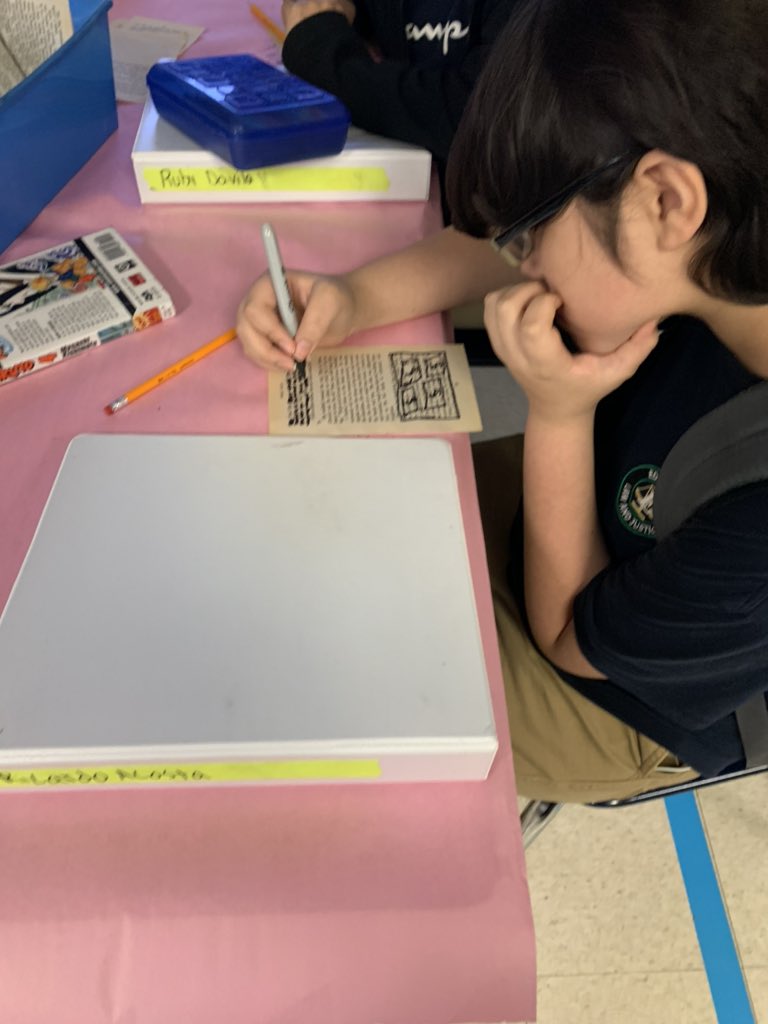 LopezprinciPAL's tweet photo. Blackout poetry in 8th reading @edison_school @HISD_ELA @kirsten_forgets @maveroluna @Navatis1931 great job to our 8th grade reading teachers #rangerpride #edisonchapter2 https://t.co/XV8N8ySbbD