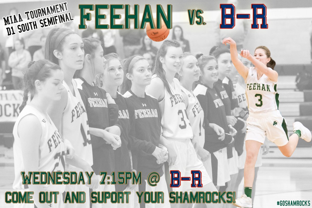 FeehanAthletics's tweet photo. 🚨D1 South Semifinals!🚨
Feehan vs. Bridgewater-Raynham
     Wednesday @ B-R 7:15pm
            LETS GOOOOOO
#postseason #goshamrocks
@bfhswbb @BishopFeehanHS @FeehanPitCrew https://t.co/icGDXsdzUv