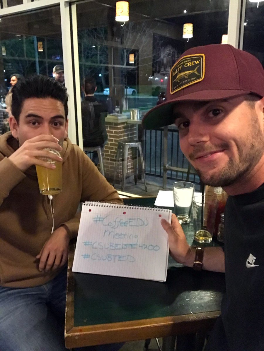 Brandon51817448's tweet photo. @teachsci8 had a great time talking with this guy and had a round! #CoffeeEDU #csubedte4200 #csubted https://t.co/d1mwPuc3Zm