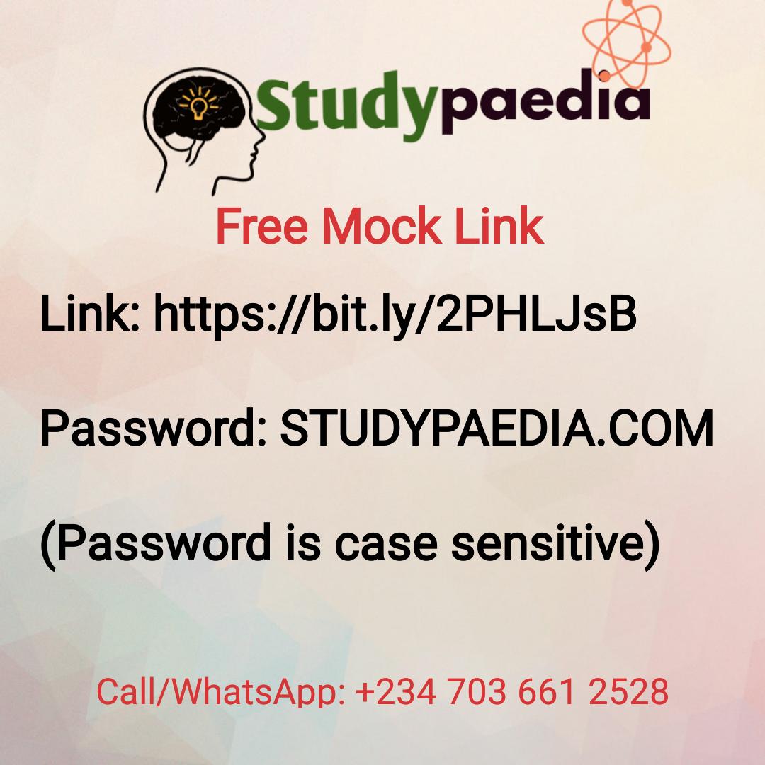 studypaedia's tweet photo. Free Mock Link for Medical and biological aspirants 

Meanwhile our subscribers continue their 14 days of straight standard UTME mock exam

To subscribe
https://t.co/RE5oo8oh3r https://t.co/7tqsA2bno9