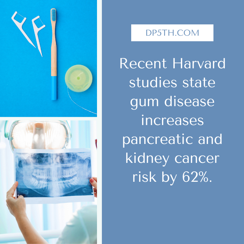 dp5th's tweet photo. Recent Harvard studies state gum disease increases pancreatic and kidney cancer risk by 62%. Kind of crazy, right?

Steer clear of gum disease by brushing your teeth twice a day and remembering to floss DAILY. 

#dentistnyc #dentist #teethcleaning #gumdisease #oralcancer https://t.co/FudoIjsBZT