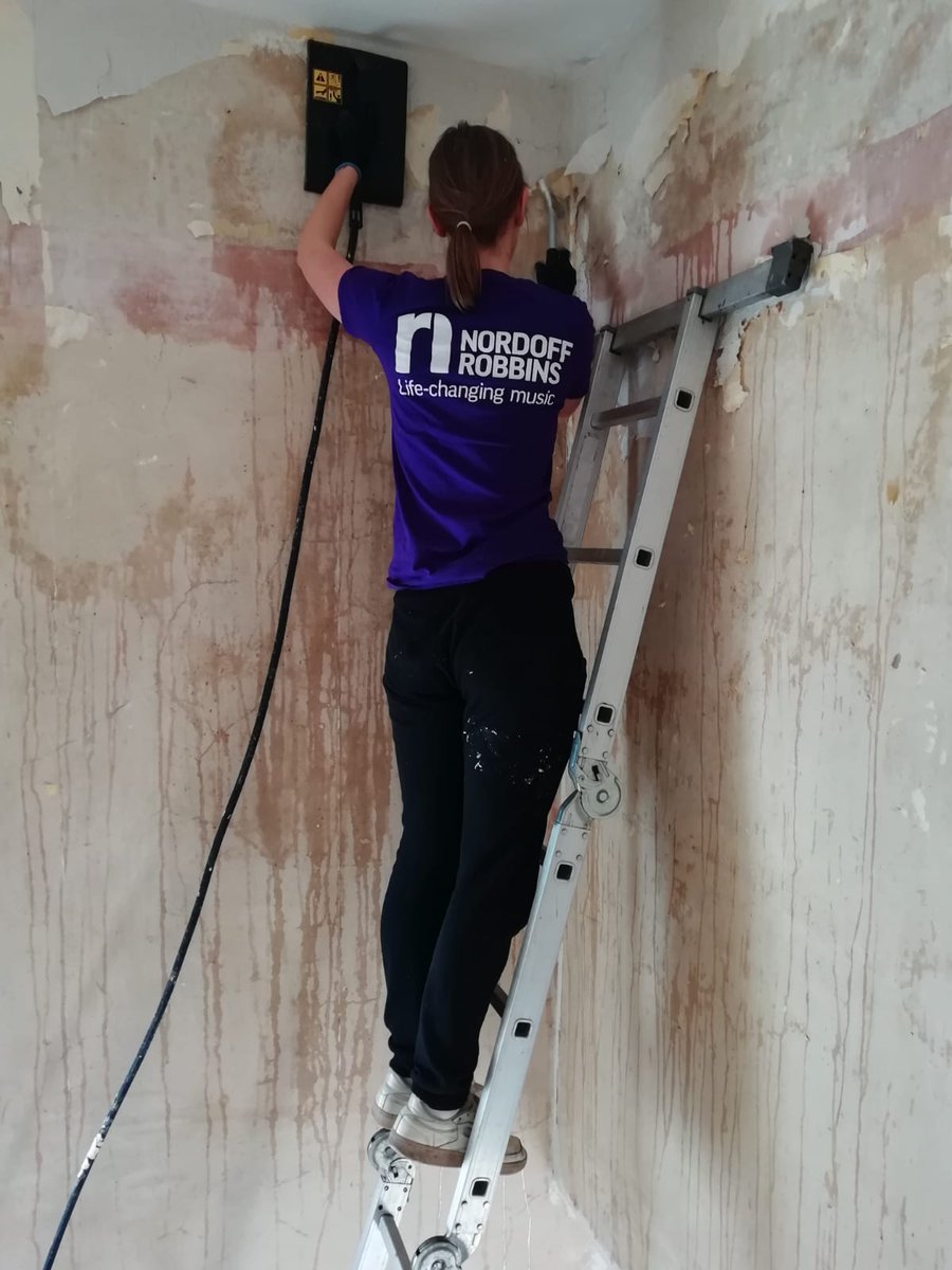 LouiseGregg7's tweet photo. This weekend's house renovations were sponsored by old #nordoffrobbins t-shirts (represeeeeent ✊🏼) and my #hearformusicians earplugs .. the most random but most vital use of them yet I think! #renovation https://t.co/9HLmCopUyV