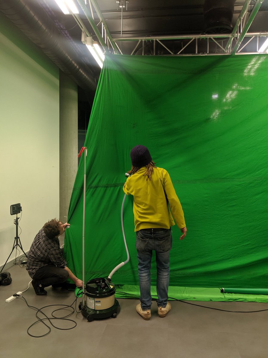 petewoodbridge's tweet photo. Volumetric Capture experiment day two with @Juice_Owen @objocopier and @dancepractices @LJMUScreen @LJMUarts @volograms and #immersivearts students. Ironing done, cameras in, tests sent off to Dublin & some of the Volograms team have arrived :) #volcap #volumetric #holograms https://t.co/wtZigKucrp