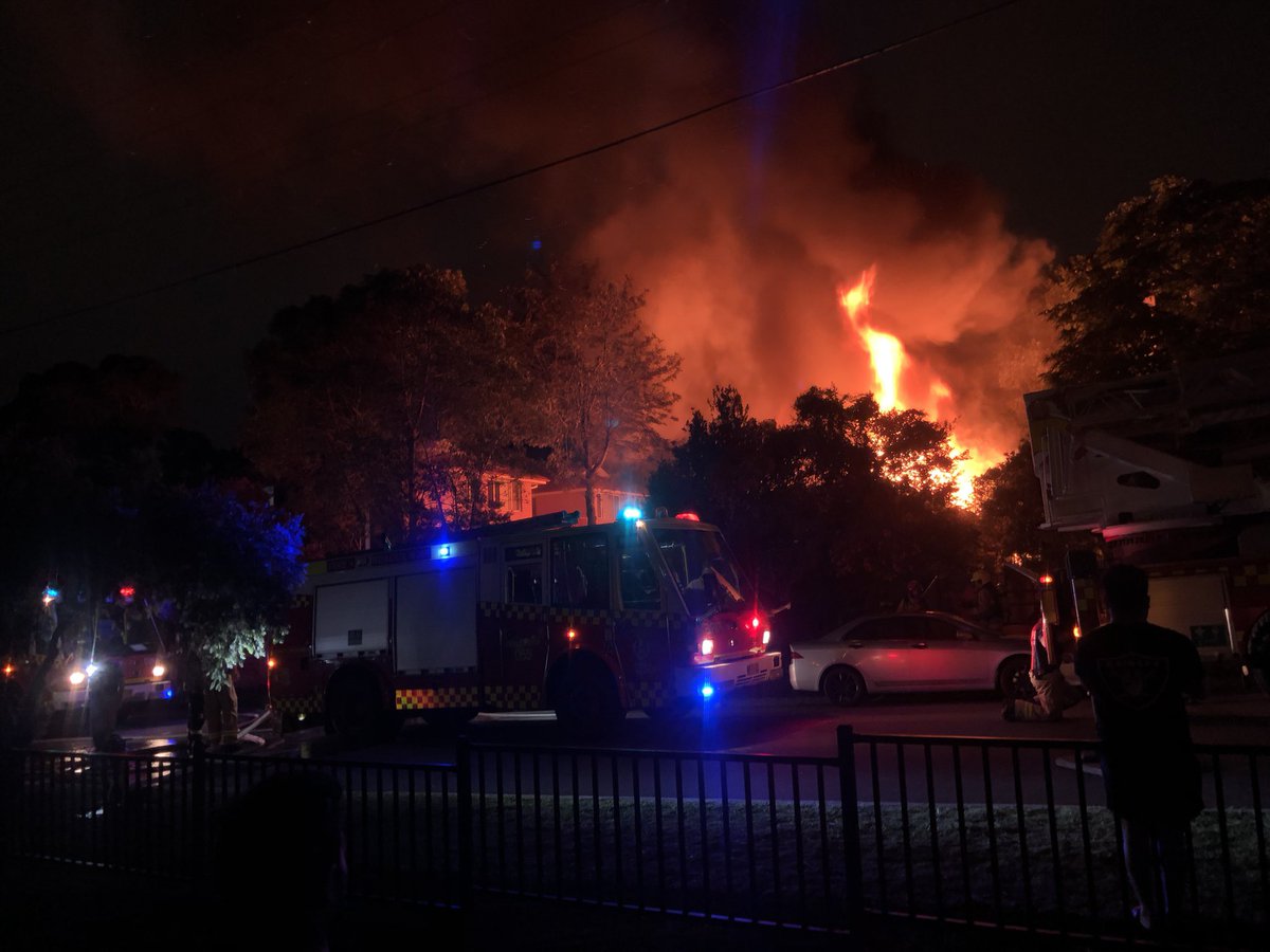 gracefitz_9's tweet photo. A house in Merrylands has been gutted by fire this morning. Dozens of neighbours evacuated onto nearby sports field. @9NewsSyd https://t.co/8RN27Gd624