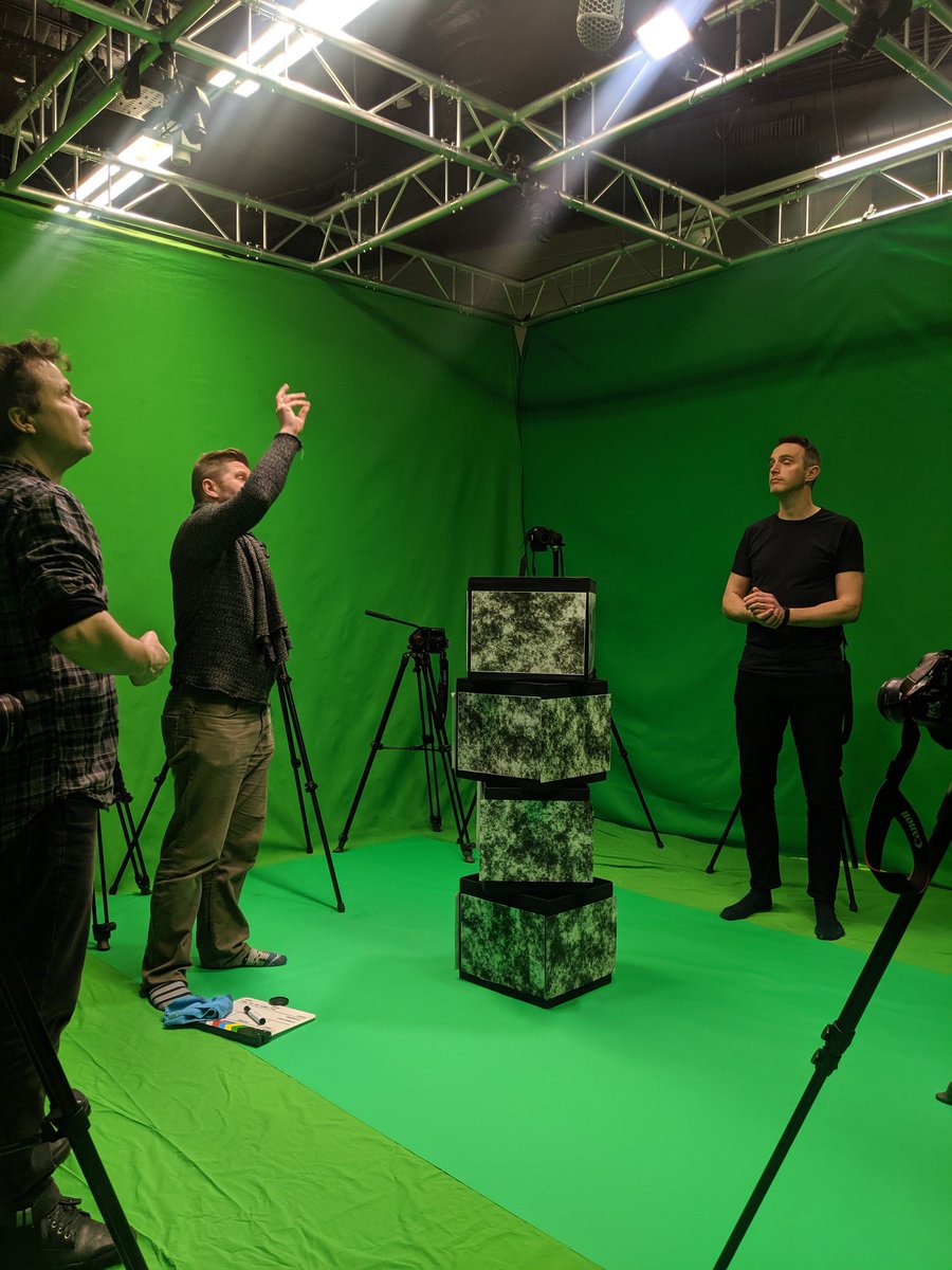 petewoodbridge's tweet photo. Volumetric Capture experiment day two with @Juice_Owen @objocopier and @dancepractices @LJMUScreen @LJMUarts @volograms and #immersivearts students. Ironing done, cameras in, tests sent off to Dublin & some of the Volograms team have arrived :) #volcap #volumetric #holograms https://t.co/wtZigKucrp