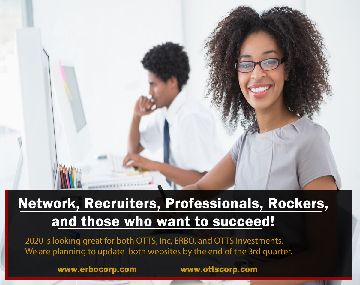 OTTS_Marketing's tweet photo. Network, Recruiters, Professionals, Rockers, and those who want to succeed! 
2020 is looking great for both OTTS, Inc, ERBO, and OTTS Investments.
We are planning to update both websites by the end of the 3rd quarter 
https://t.co/NpkAG20jqb
https://t.co/4Fy5j5jh6W https://t.co/XHPOP9U9Ek
