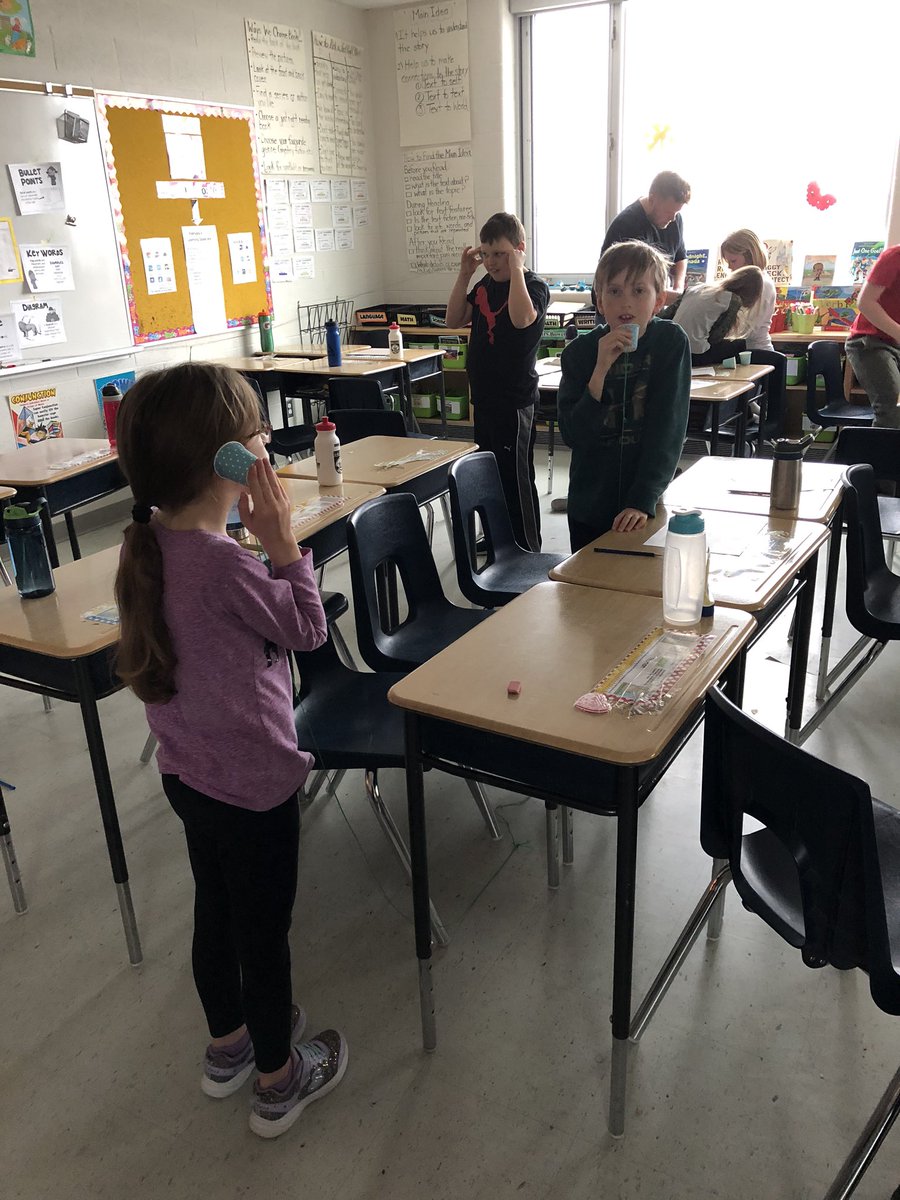MrsBowen_LDSB's tweet photo. Grade 4 s’ built paper cup telephones in Science today to explore how sound travels. Secret messages were sent along the string to the receiver on the other end. #SpiesInTraining with @BrendanHopkin16 https://t.co/uw5GyDQ1co