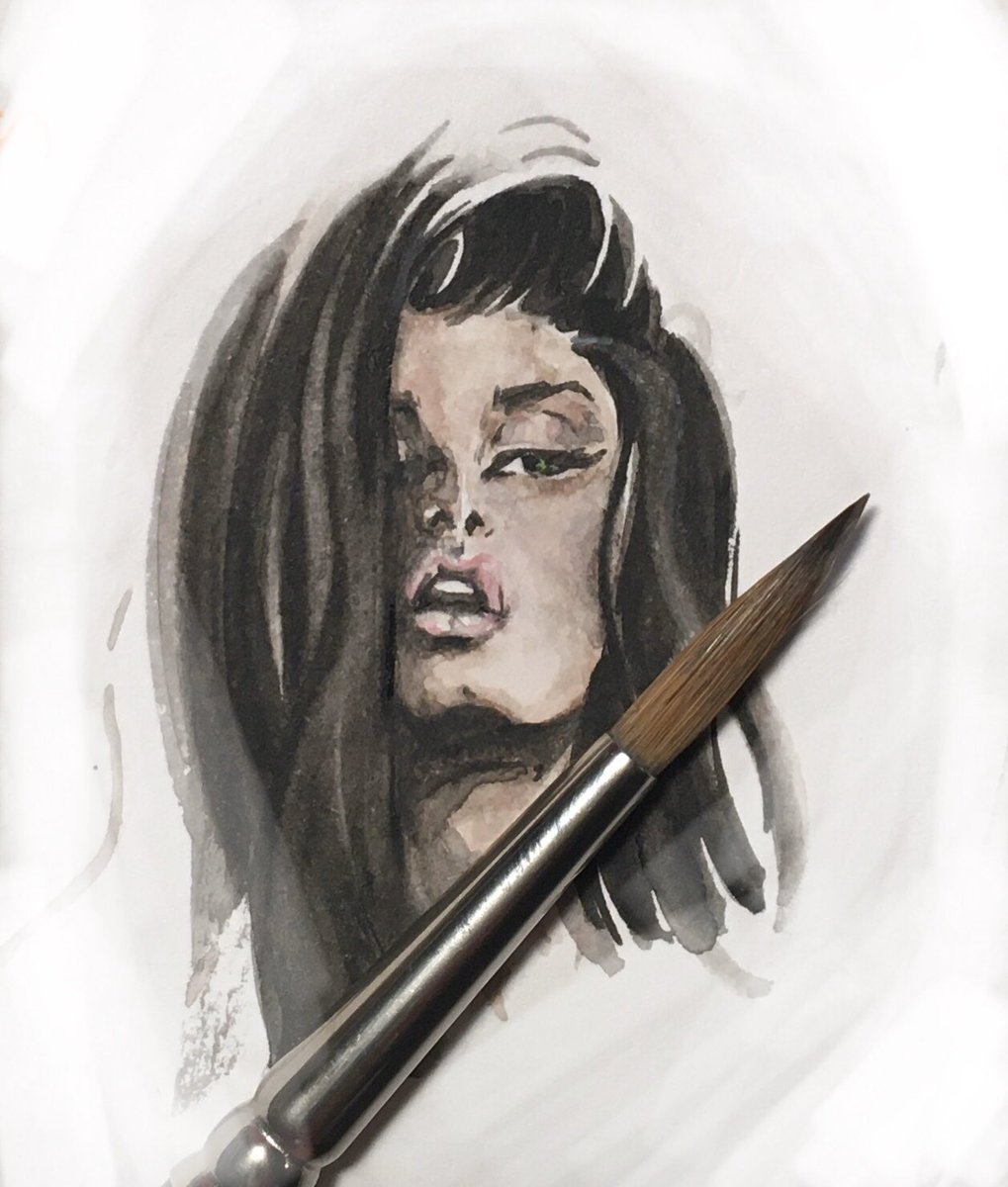 inkmonkeyhope's tweet photo. Happy #MEHDay
Working a tiny face w/this old brush...cuz I’m “frugal”.😂 Using old crappy tools for practice.
.
#learning #watercolor #traditional #art #tools #face #sketch #megatude #inkmonkey #Hope #inker #illustrator #cakeeater #moneysaver #oldschooler 🙋🏻♀️ #HappyMonday #IamWIP https://t.co/KpQOnRN4l0