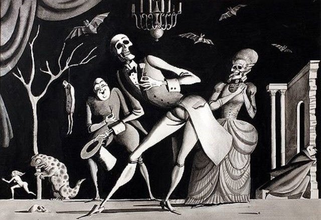 Drawings by Sergey Alimov for an unmade animated version of Mikhail Bulgakov's novel, THE MASTER AND MARGARITA. 1950s.