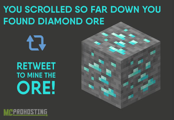Welcome weary traveler, your scrolling efforts have finally paid off! Retweet to mine the Diamond Ore ⛏️😱