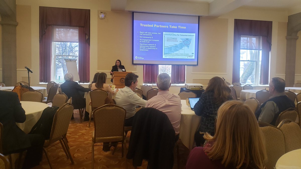 PittGradStudies's tweet photo. Now at our second break-out session, Cynthia Sweet of @PittPartners discusses how to engage regional corporate partners. #PittGradRetreat https://t.co/T9yNe4l4t2
