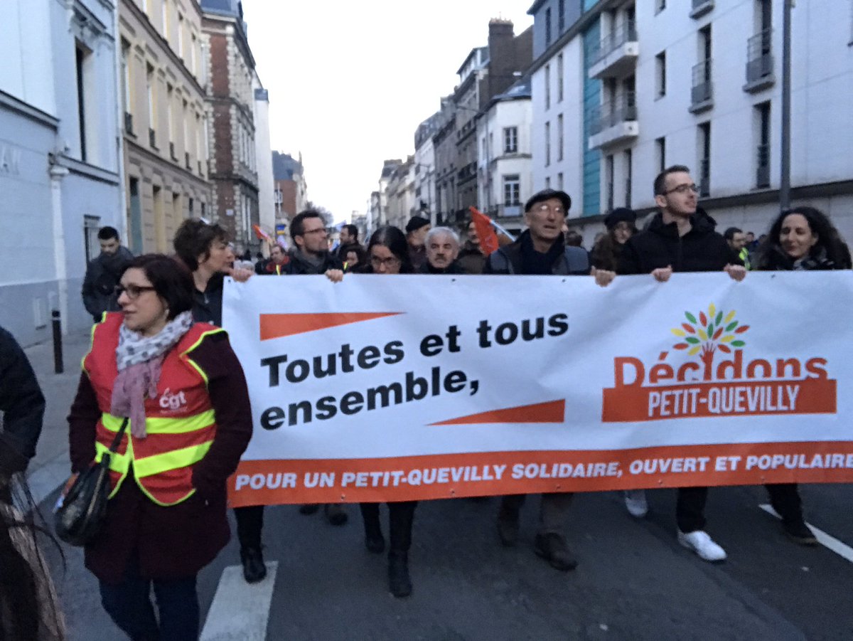 PQuevilly's tweet photo. La liste #DecidonsPetitQuevilly était présente à la manif contre la casse des retraites 
Contre le #493delahonte qui est une méthode lâche et anti-démocratique ! 

Pour des élus combatifs dans nos mairies votons Toutes et Tous ensemble « Decidons Petit-Quevilly » le #15mars ! https://t.co/bAEysUfVvF