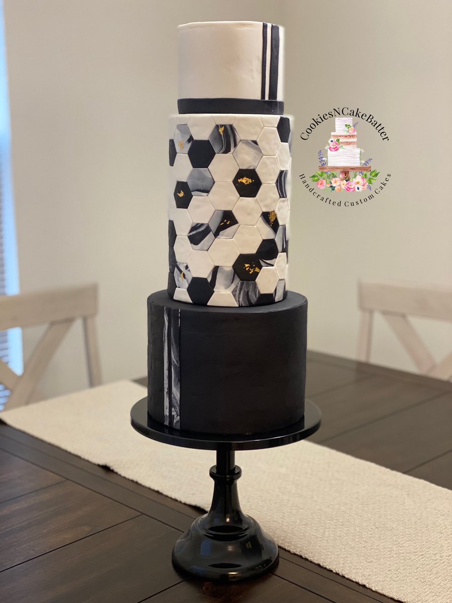CakeBliss's tweet photo. Black and White Beauty! #fondant #cake #cakedecorating #cakes #prettycake #bake #baker @SatinIce #eaaaats #cakestyle #geometric #black #white #stripe #fondantcake @Cookiesncakeba1 #trendycake #style #wedding #anniversary #birthdaygirl #birthday https://t.co/IySfIqODBw
