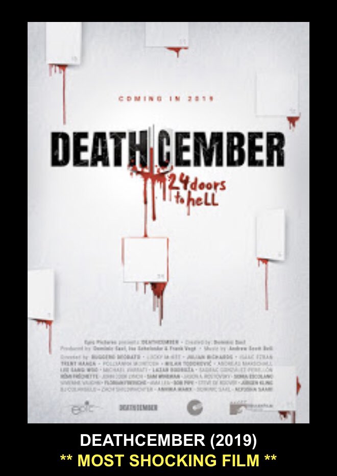 DeathcemberFilm's tweet photo. Shocking News! #DEATHCEMBER has won the award for “Most Shocking Film“ at this year‘s @HexFilmFest! Thanks so much to Aaron Allen and the Hexploitation jury, we‘re proud like hell 🤘🎅

#deathcembermovie #deathcemberfilm #hexploitation #hexfilmfest #hxff2020 https://t.co/fMm99LFxvD