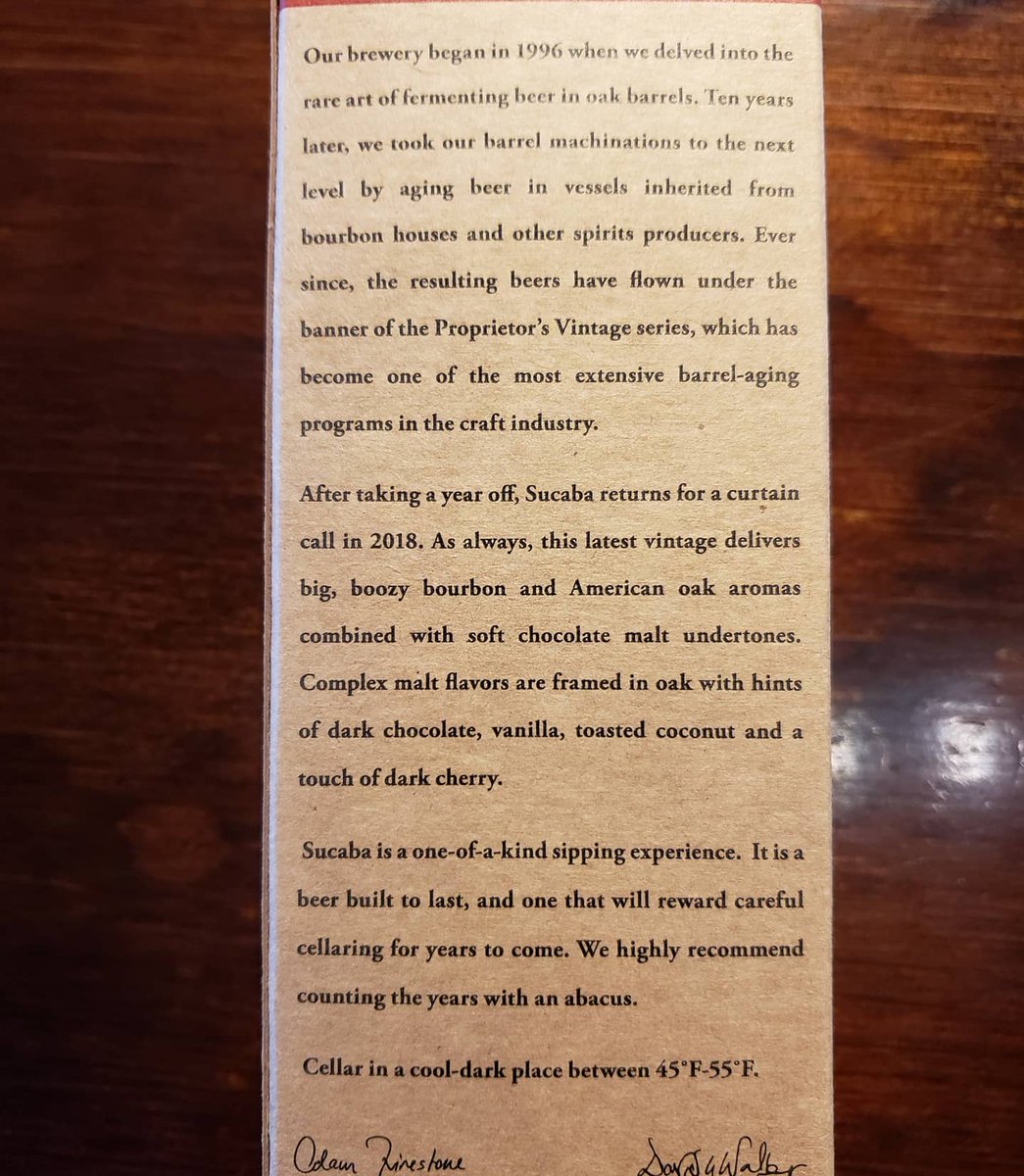 2018 <a href="/FirestoneWalker/">Firestone Walker</a> Sucaba Barrel Aged Barley Wine is this months 1st Monday of the Month bottle pour.